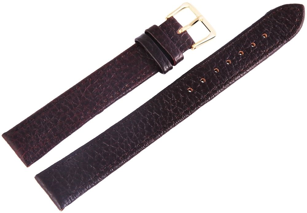Echtleder-Uhrenarmband, dunkelbraun, Krokooptik, 18 mm, VE 6