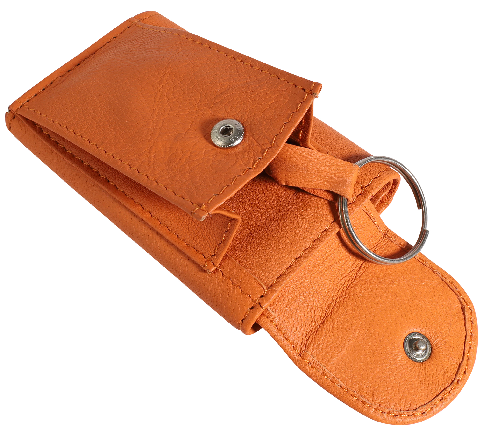 Excellanc Echtleder Mini-Geldbörse (Schlüsselfach), orange