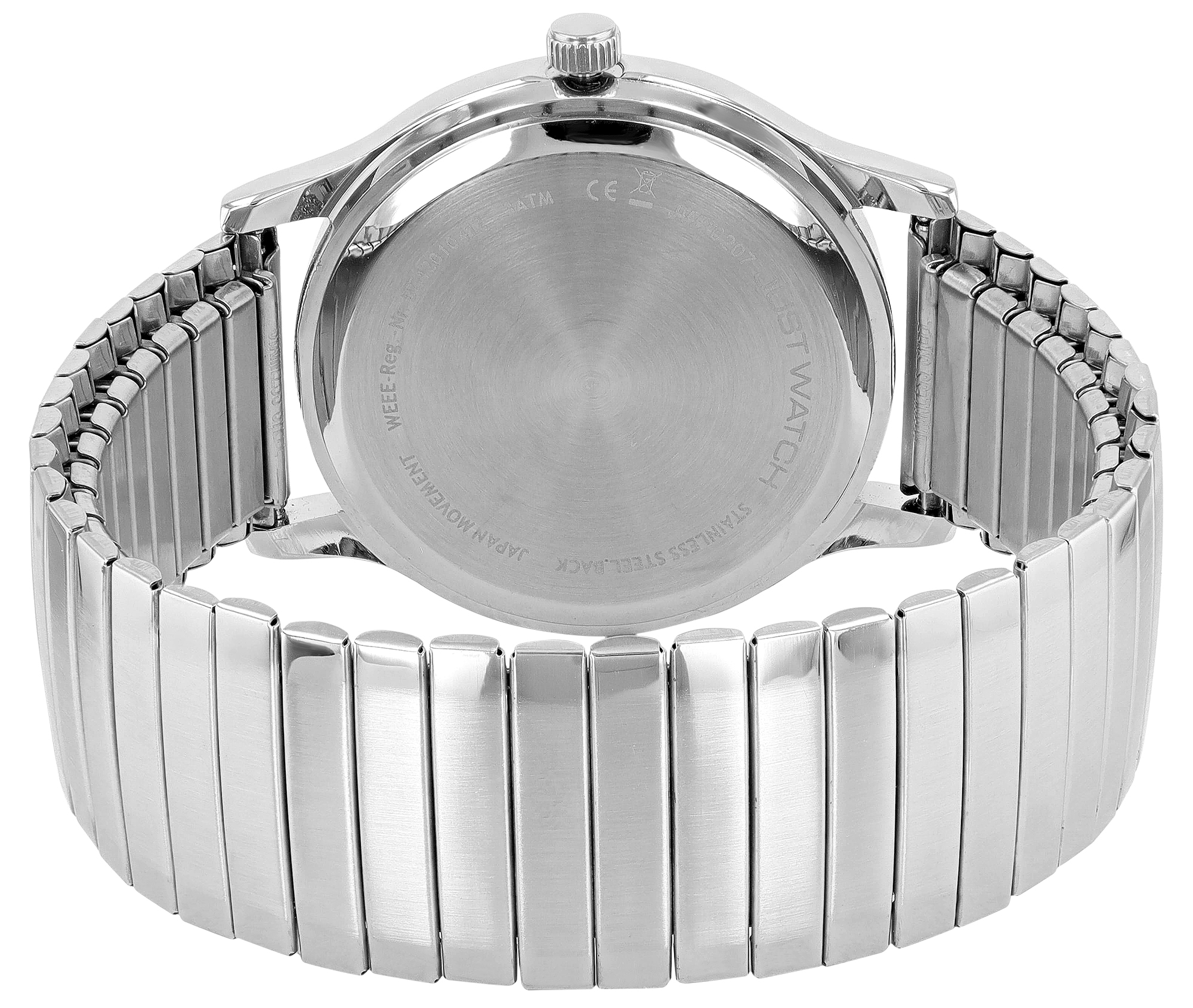 Just Watch "Ferdinand" Herrenuhr Ø 39 mm mit Edelstahl Zugband, silberfarben/ schwarz