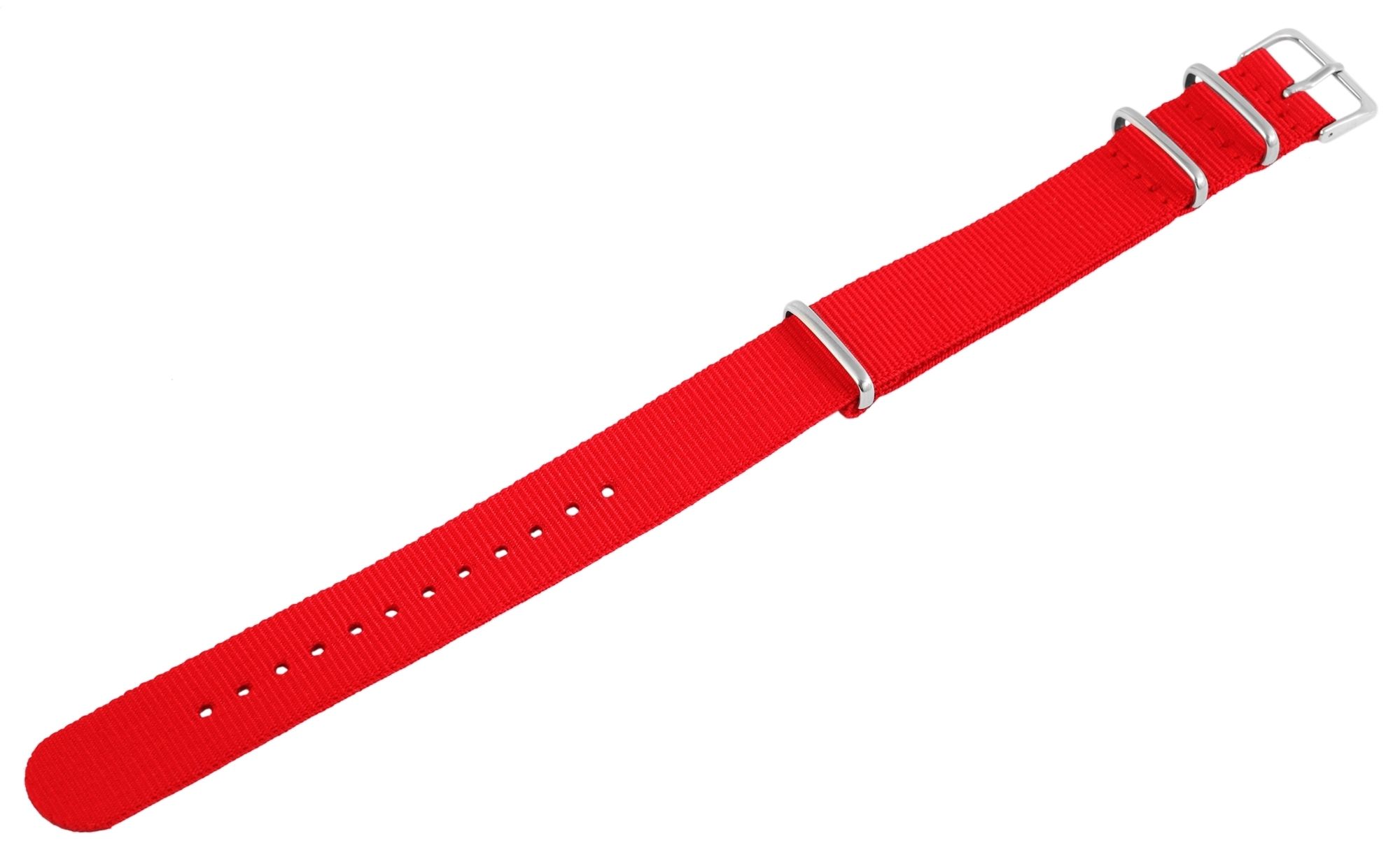 Nylon-Uhrenarmband, rot, Dornschließe, 20 mm