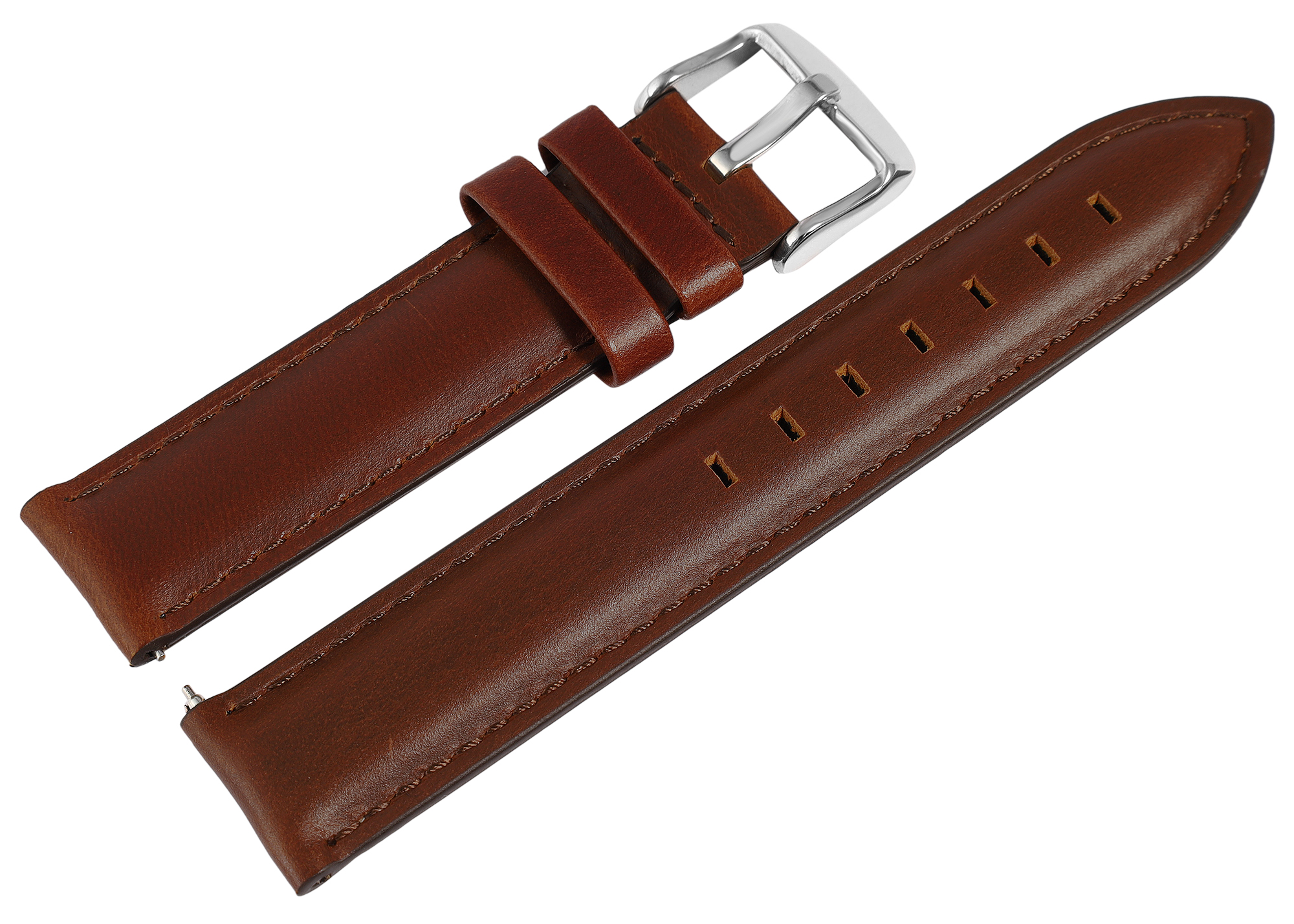 Echtleder Uhrenarmband (Quick-Release), braun, 18 mm