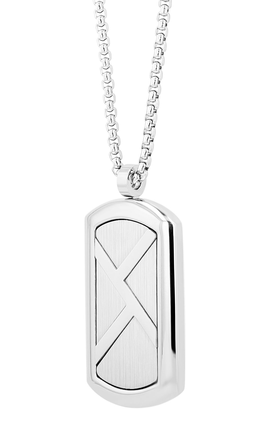 Akzent Halskette "Jaxon", Edelstahl, DogTag, silberfarben