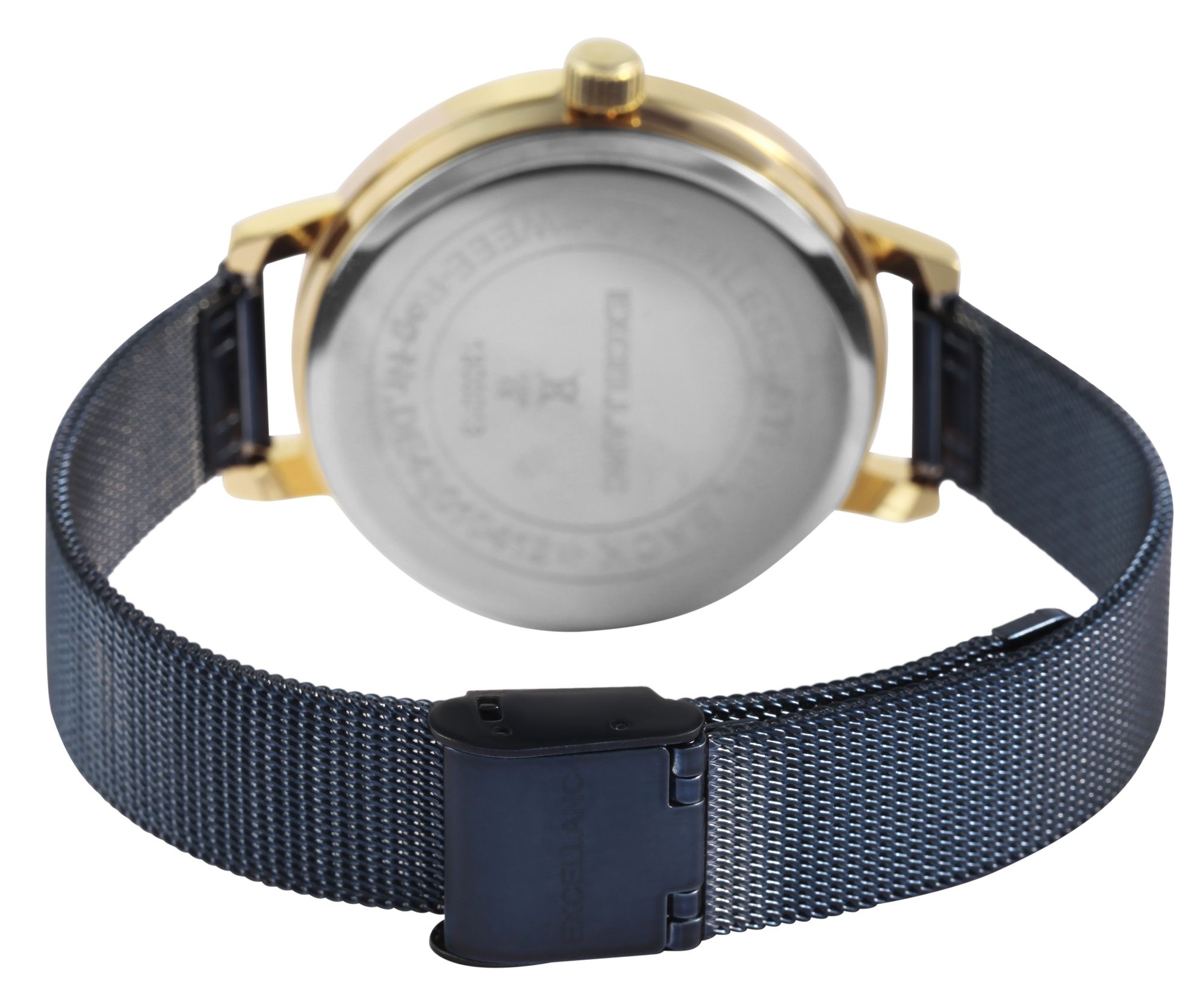 Excellanc Damenuhr mit Edelstahl Mesh Band in dunkelblau