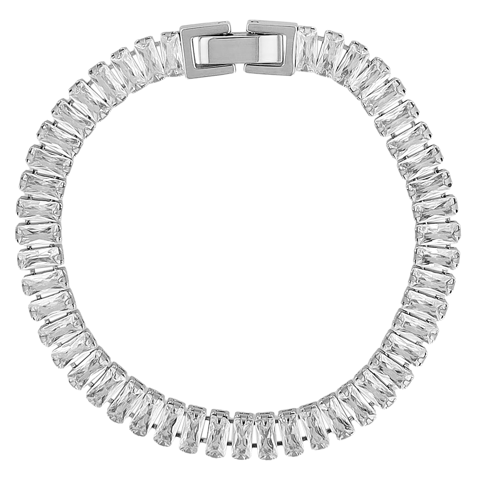 "Benedetta " Tennis-Armband, Zirkonia, 16,5 + 2,5 cm, silberfarben