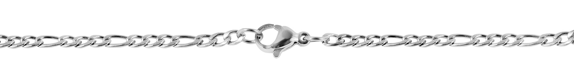 "Mireno" Edelstahlkette mit Anhänger, Kreuz/ Kruzifix, 61 cm/ 3 mm, silberfarben