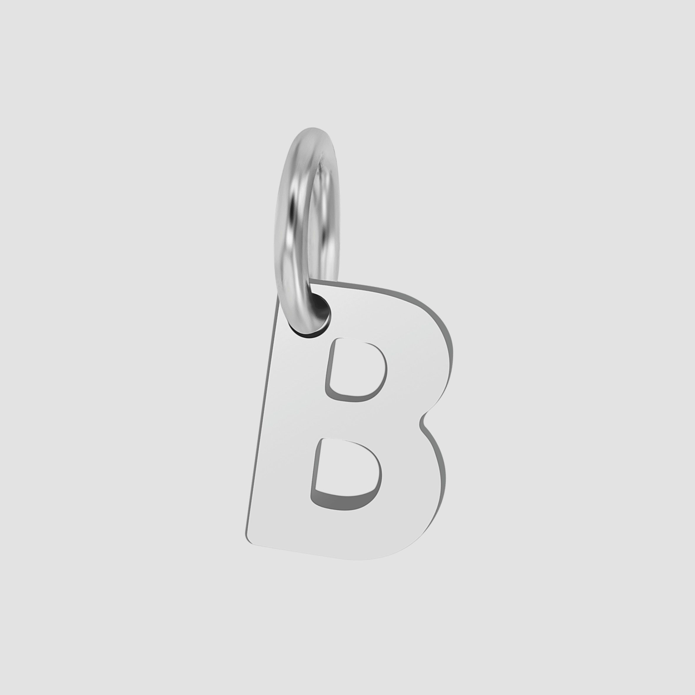"Feinsil" 925/- Echt Silber Anhänger B, Buchstaben/ Initialien, rhodiniert