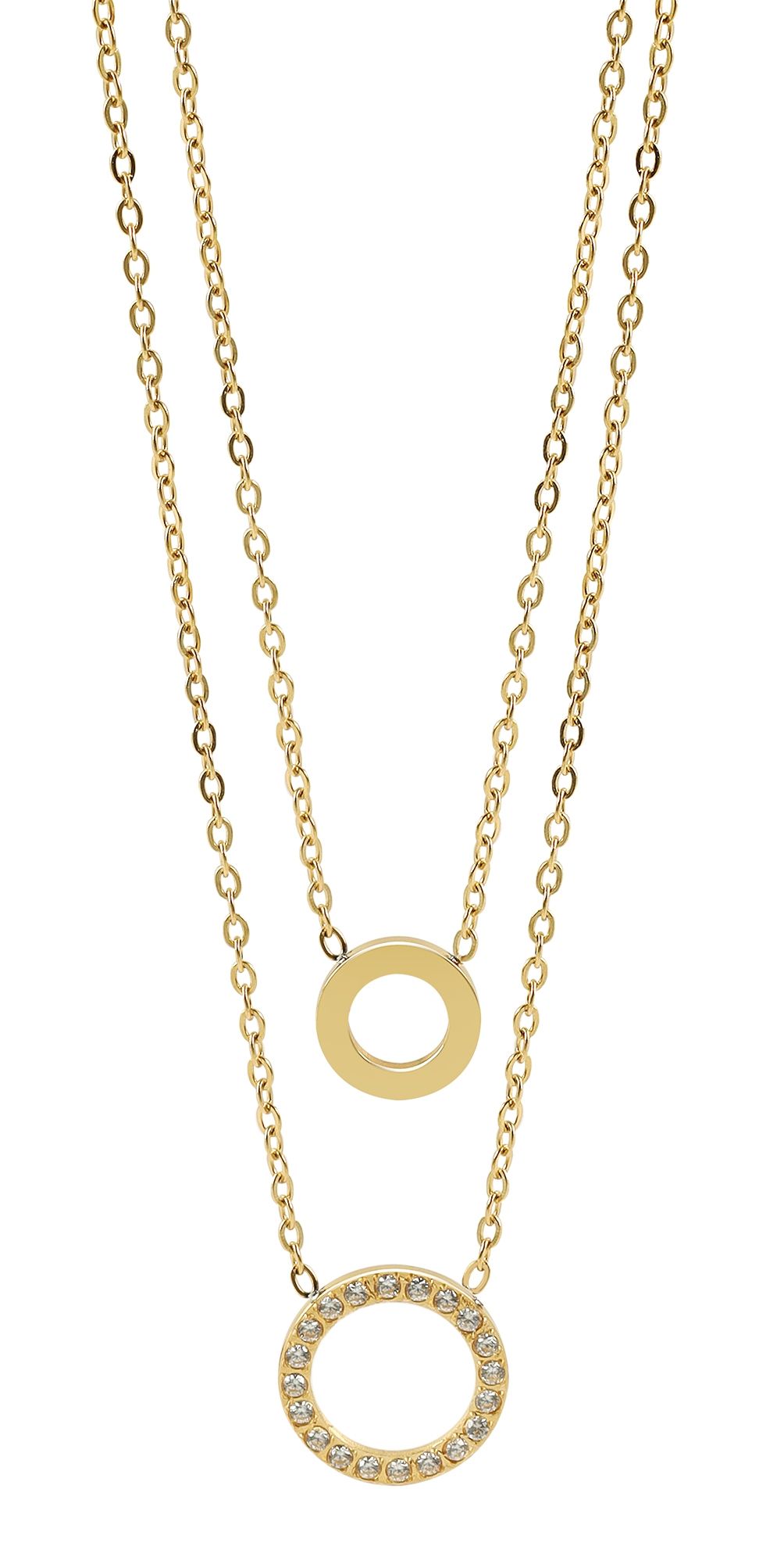 "Ronia" Layering Edelstahlkette, 36cm und 40 + 5cm mit Anhänger, goldfarben