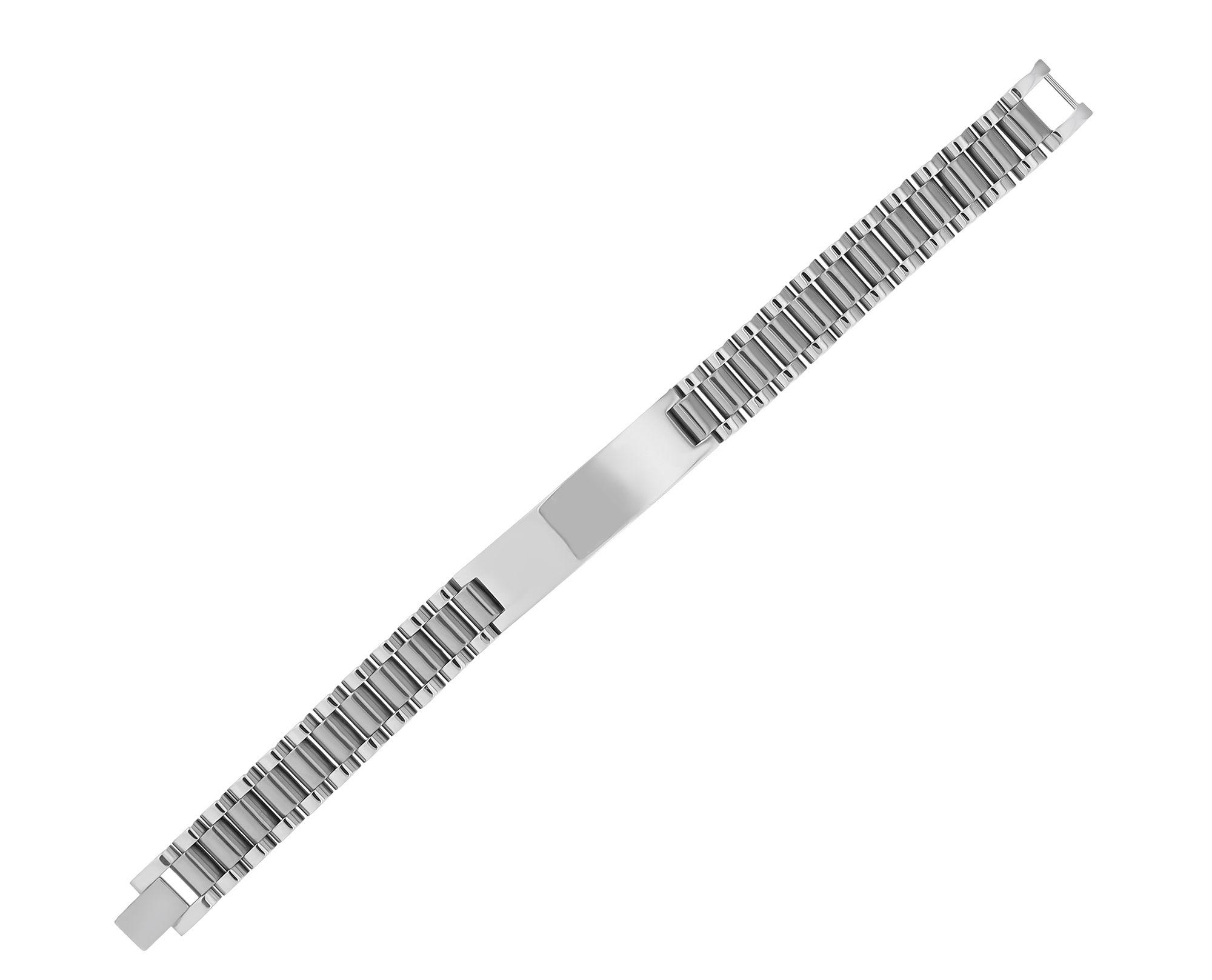 "Eirian" Akzent Armband mit Gravurplatte, Edelstahl, silberfarben