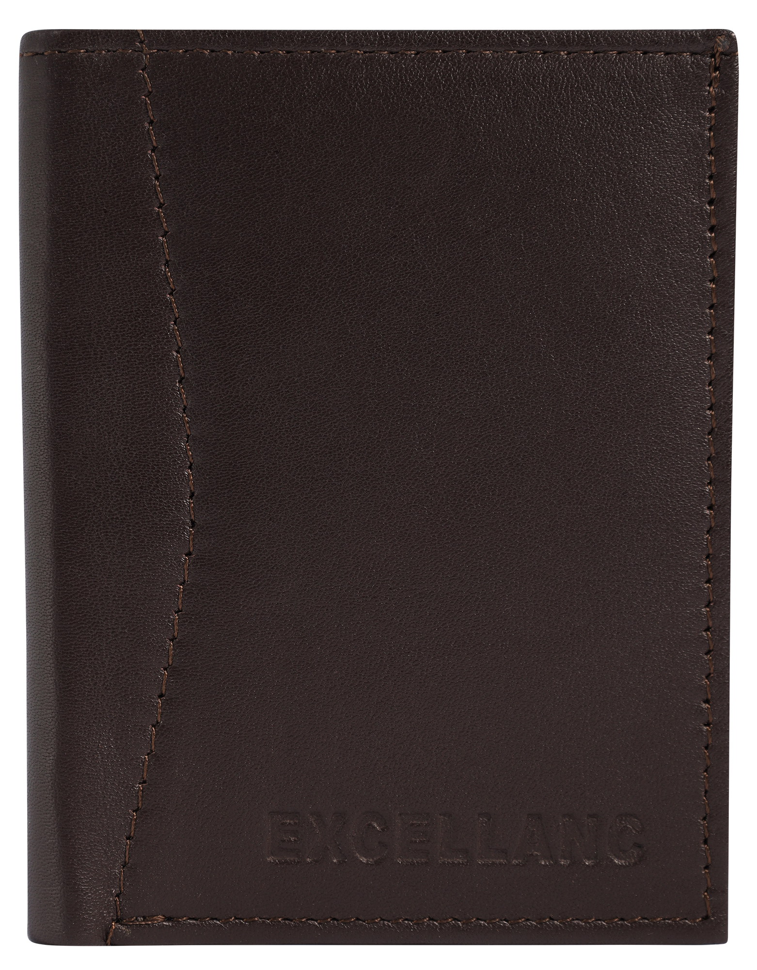 Excellanc Mini-Geldbörse aus Echtleder, Hochformat, braun