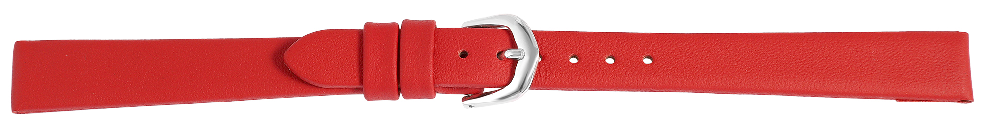 Echtleder-Uhrenarmband, nahtlos, rot, 12 mm