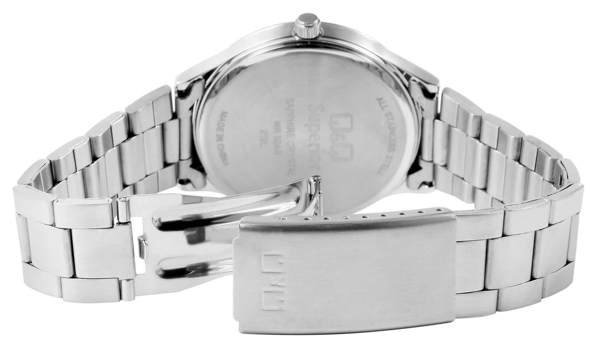 Q&Q Superior Herrenarmbanduhr, Edelstahl, Saphirglas, 5 bar