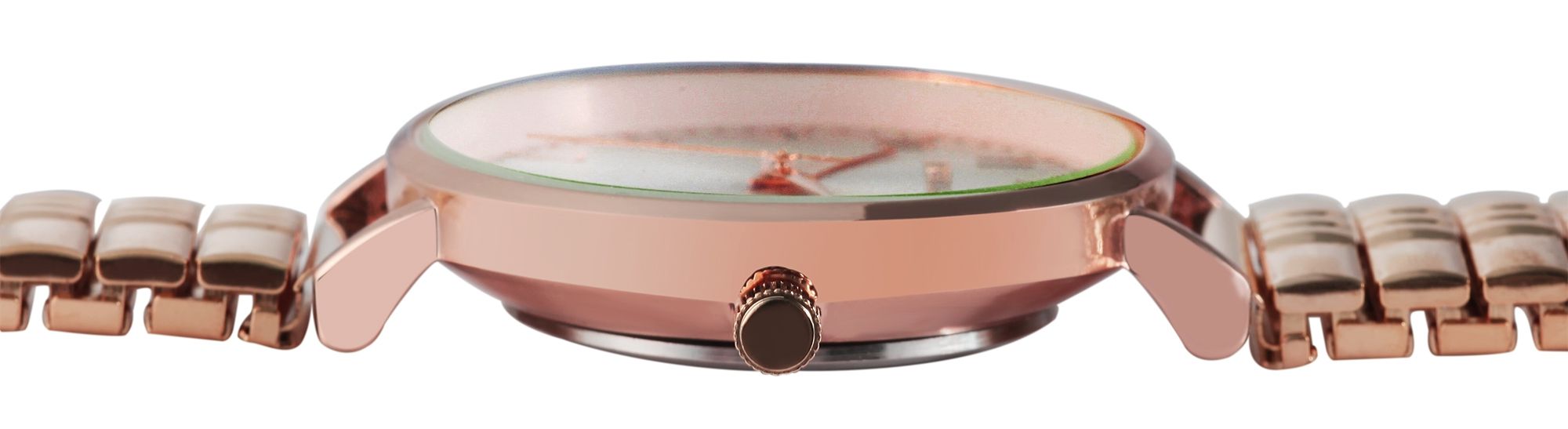 Excellanc Damenuhr mit Edelstahlzugarmband, roségoldfarben