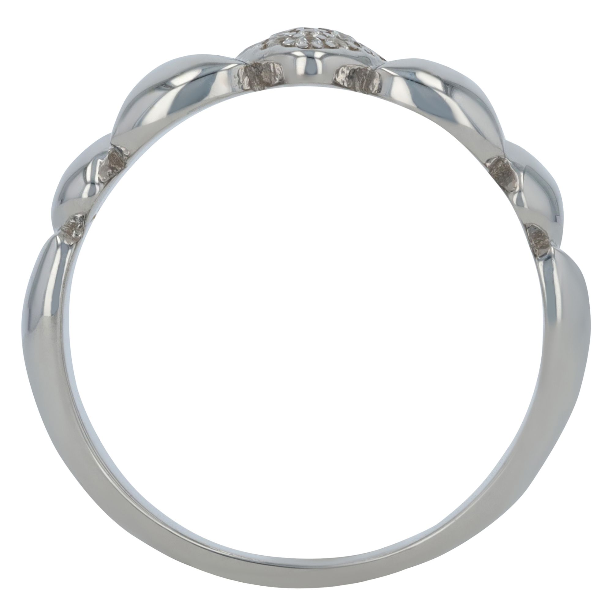 "Anneli" 925/- Echt Silber Damenring, rhodiniert mit Zirkoniabesatz, Gr 52
