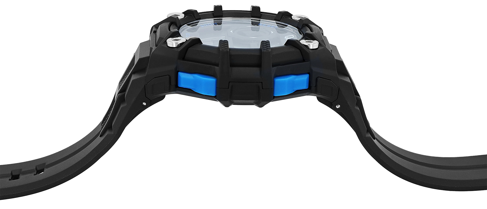 Q&Q Herren Digitaluhr, Silikonarmband, multifunktion, schwarz/blau