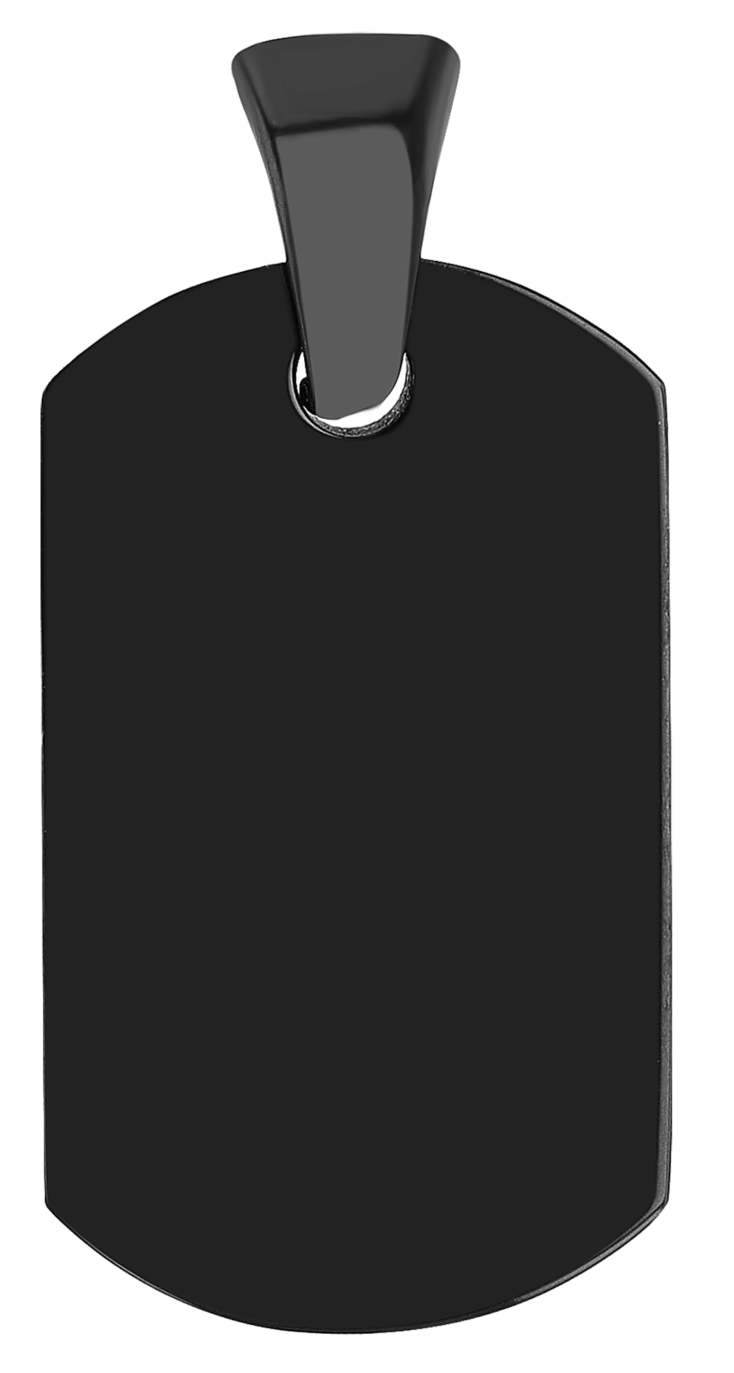 "Dorgo", Edelstahlanhänger, Dog Tag, gravierbar, schwarz