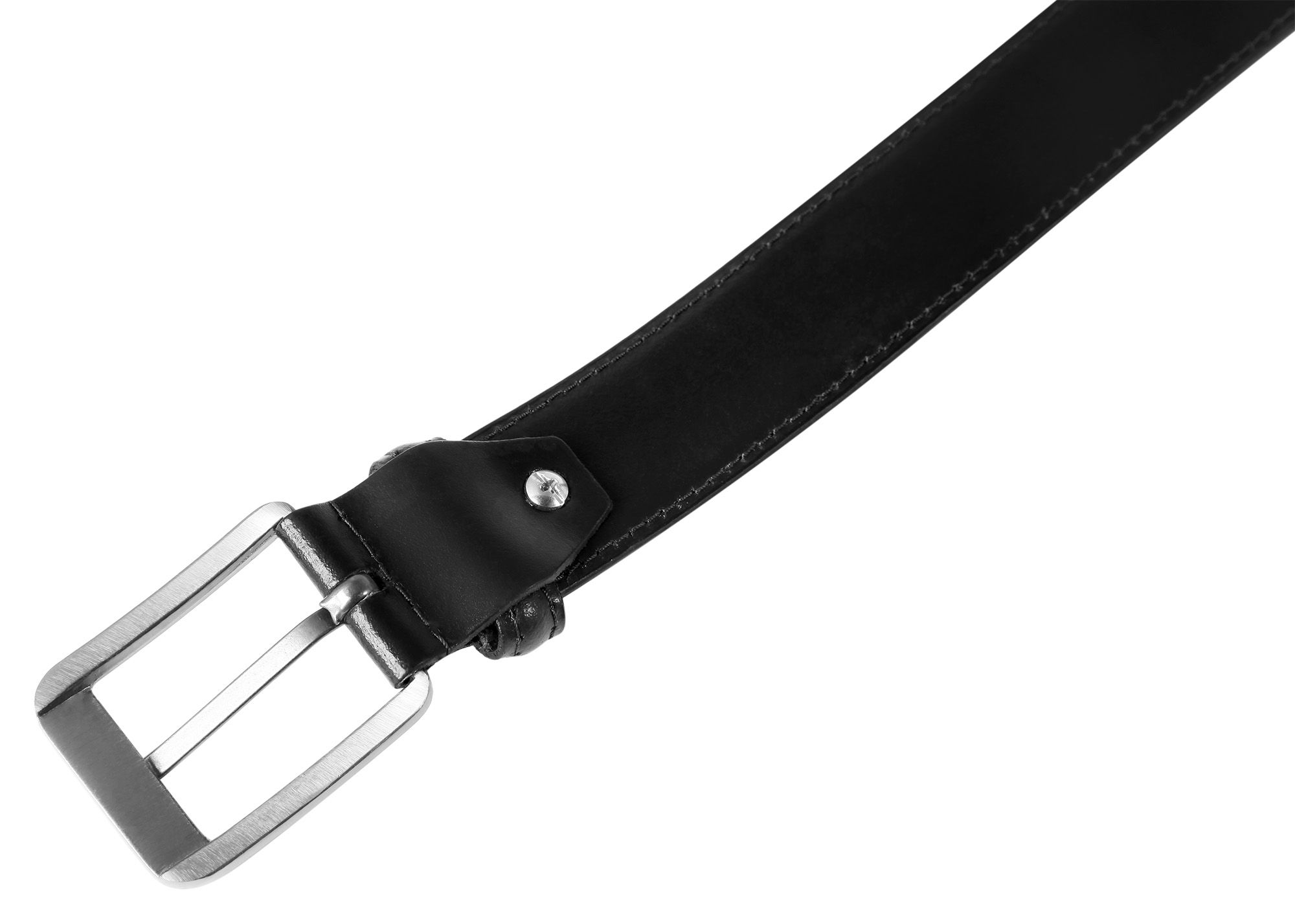 Leonardo Verrelli Gürtel Echt Leder Gürtel, kürzbar, schwarz, 120 cm