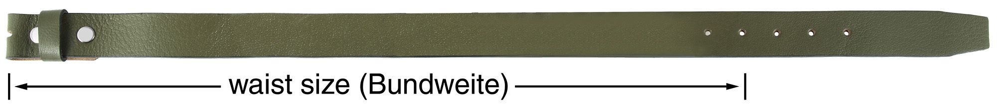Leonardo Verrelli Echtleder Gürtel für Wechselschnallen, olivefarben, 100 cm