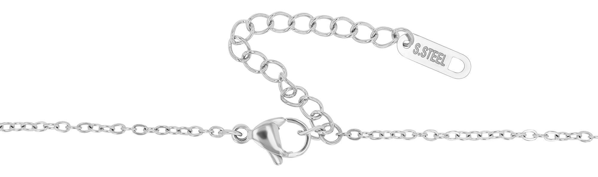"Luxa" Edelstahl Halskette mit Herz-Medaillon, 43+5 cm, silberfarben