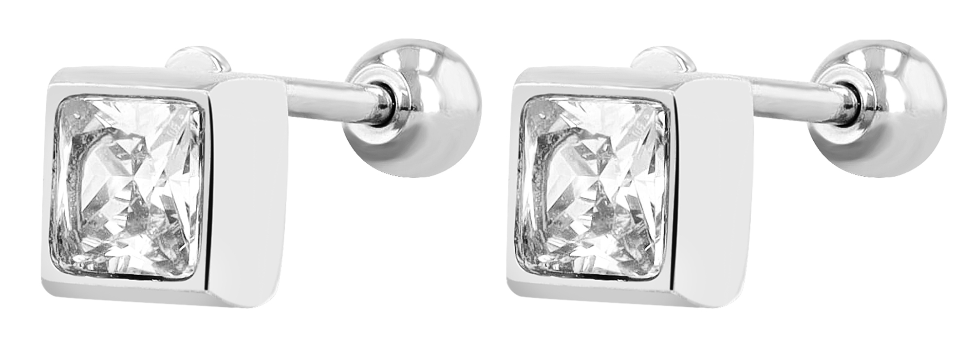 "Nura", Edelstahl Ohrstecker/-piercing, Zirkonia