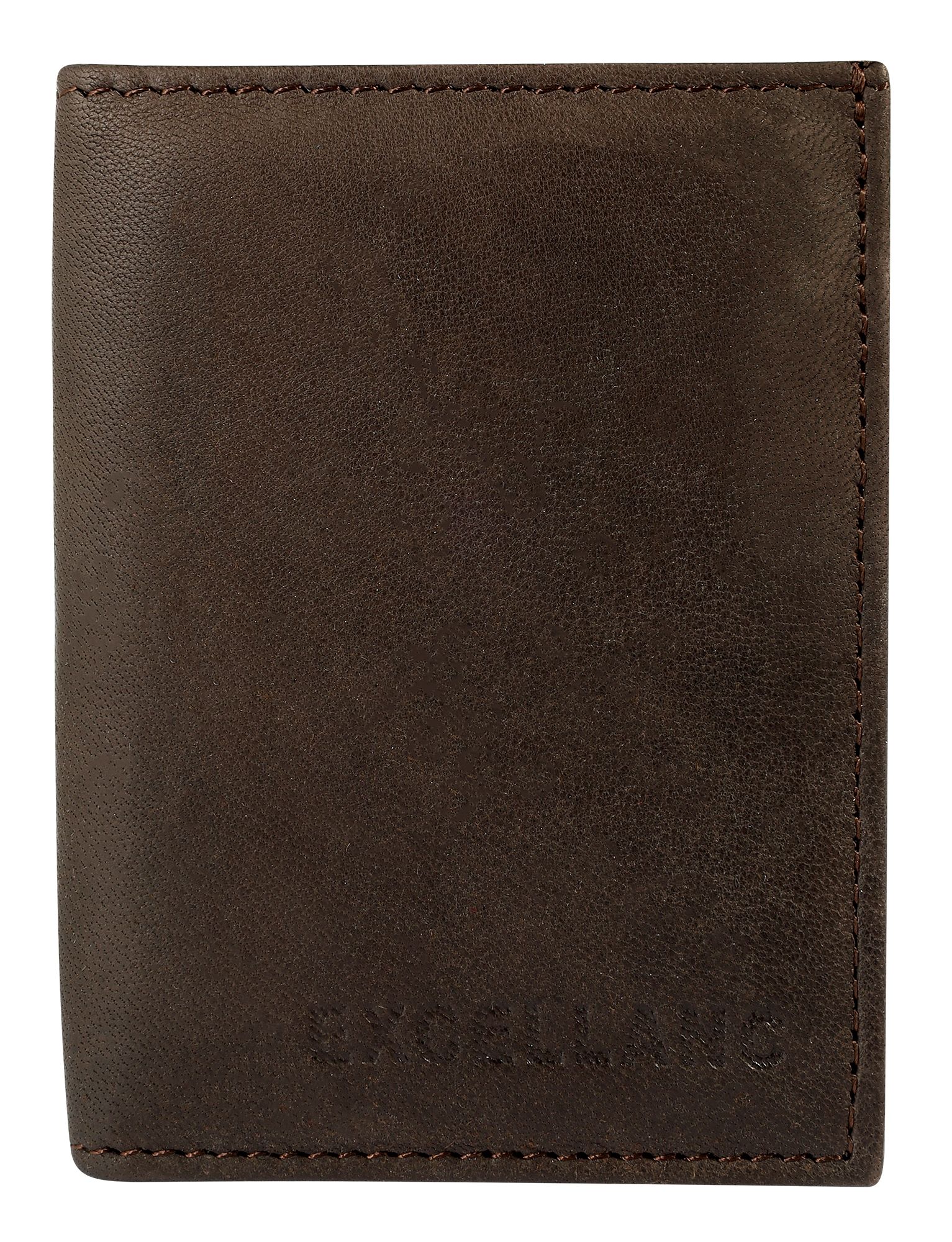 Excellanc Mini-Geldbörse aus Echtleder, Hochformat, braun