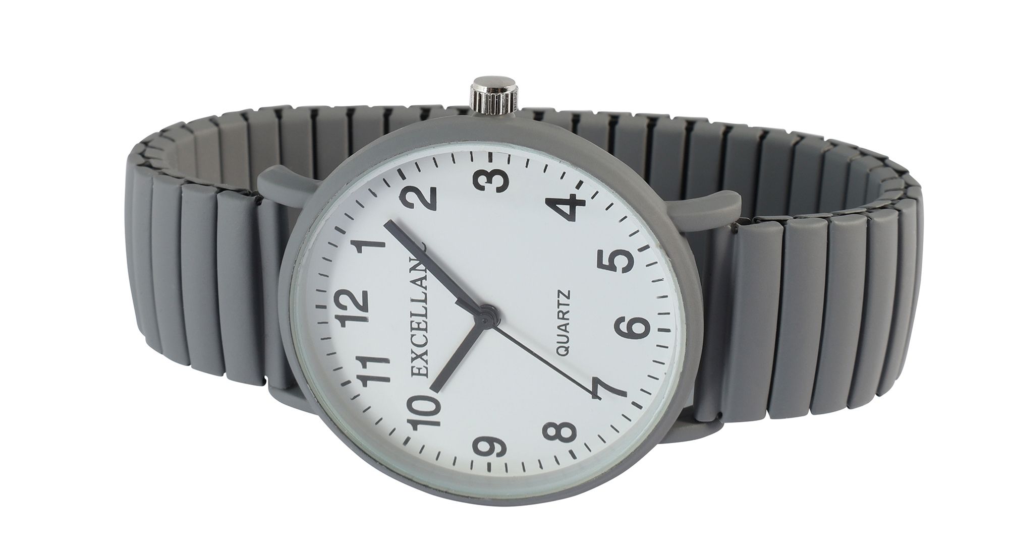 Excellanc Damenuhr mit Zugarmband, mattiertes Design, grau