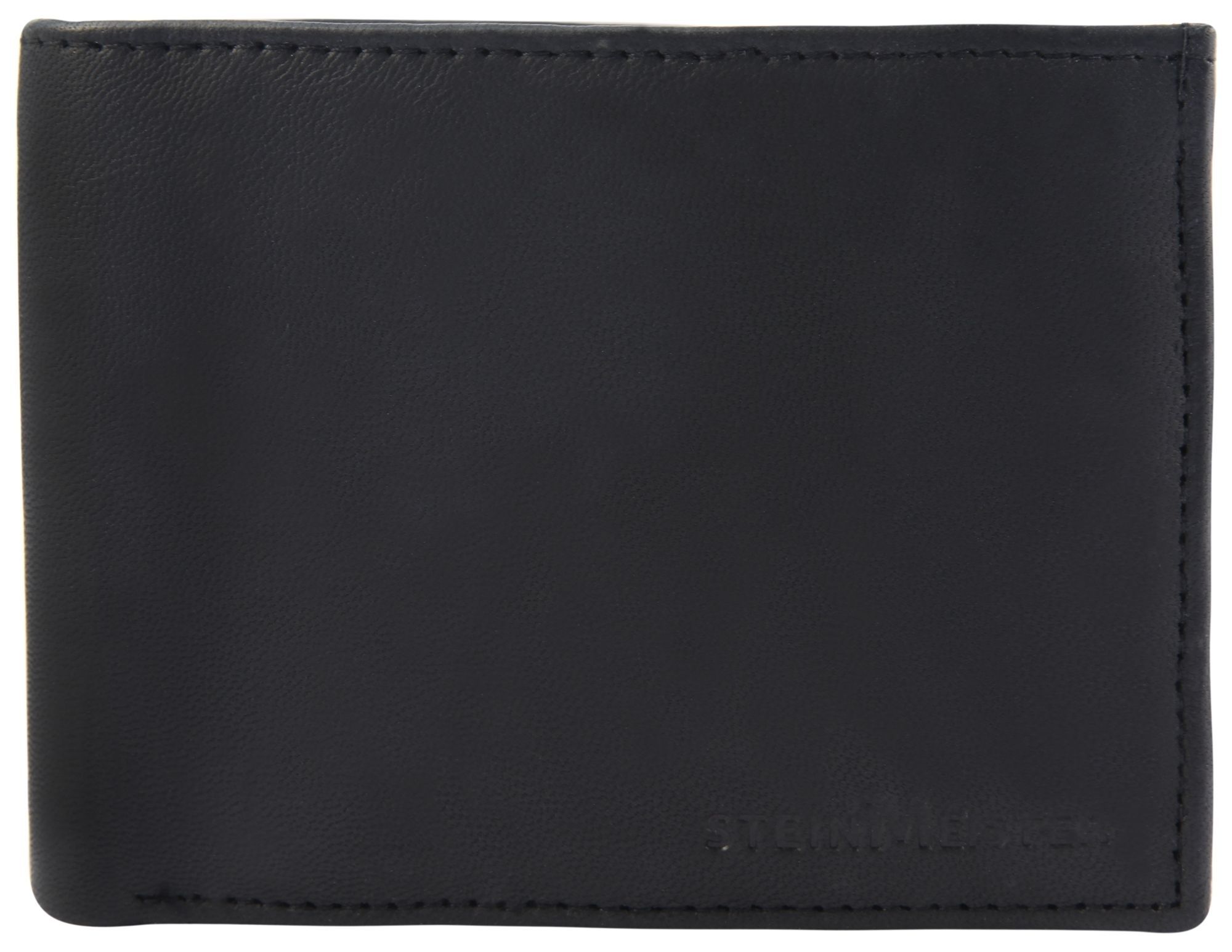 SteinMeister Herren Geldbörse aus Echtleder in schwarz. Format 12 x 9 cm.