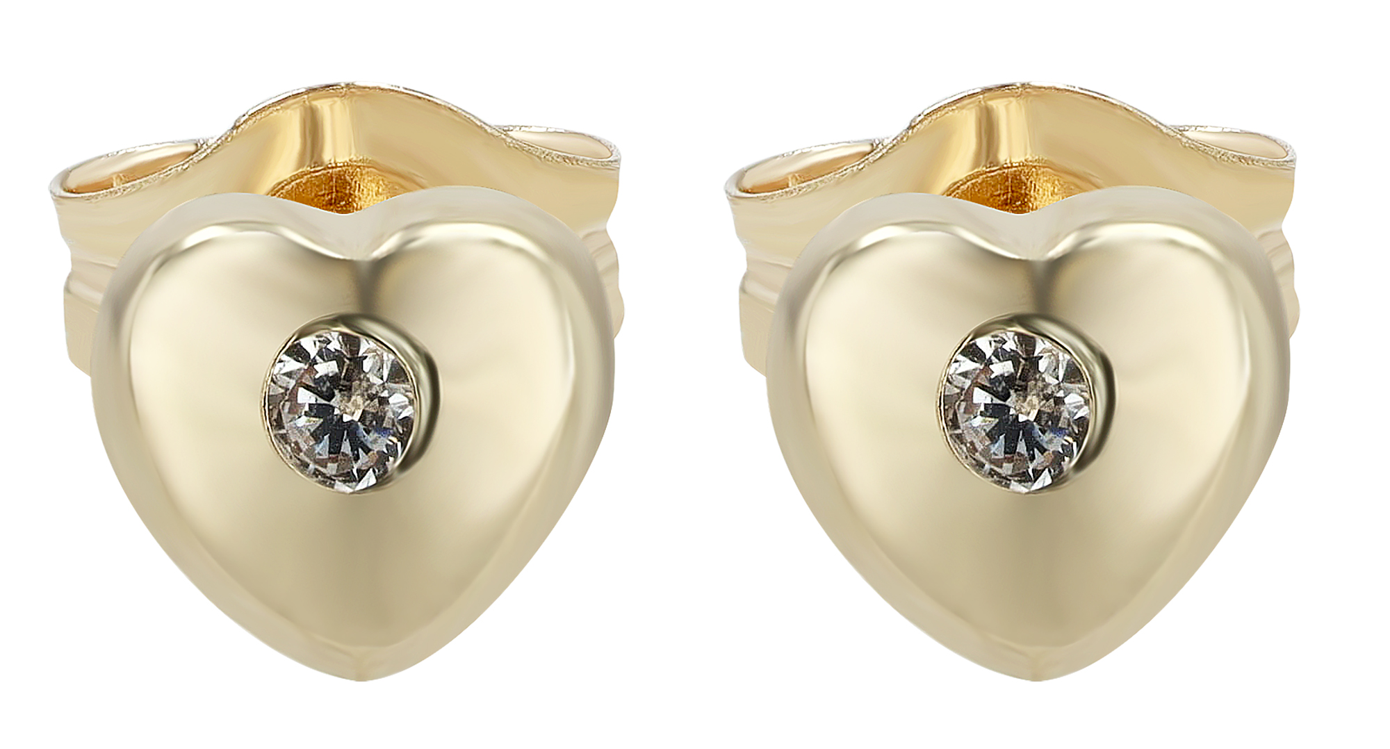 333/- Gold "Rana" Ohrstecker Herz, Gelbgold, 8 Karat, Kinder