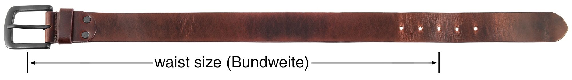 Leonardo Verrelli Echtledergürtel, Büffelleder, dunkelbraun, kürzbar, Länge 80 cm