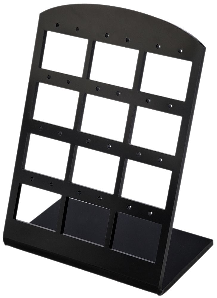 Display für 12 Ohrringe (Dekoserie Shiny), Kunststoff, 13,5 cm, schwarz