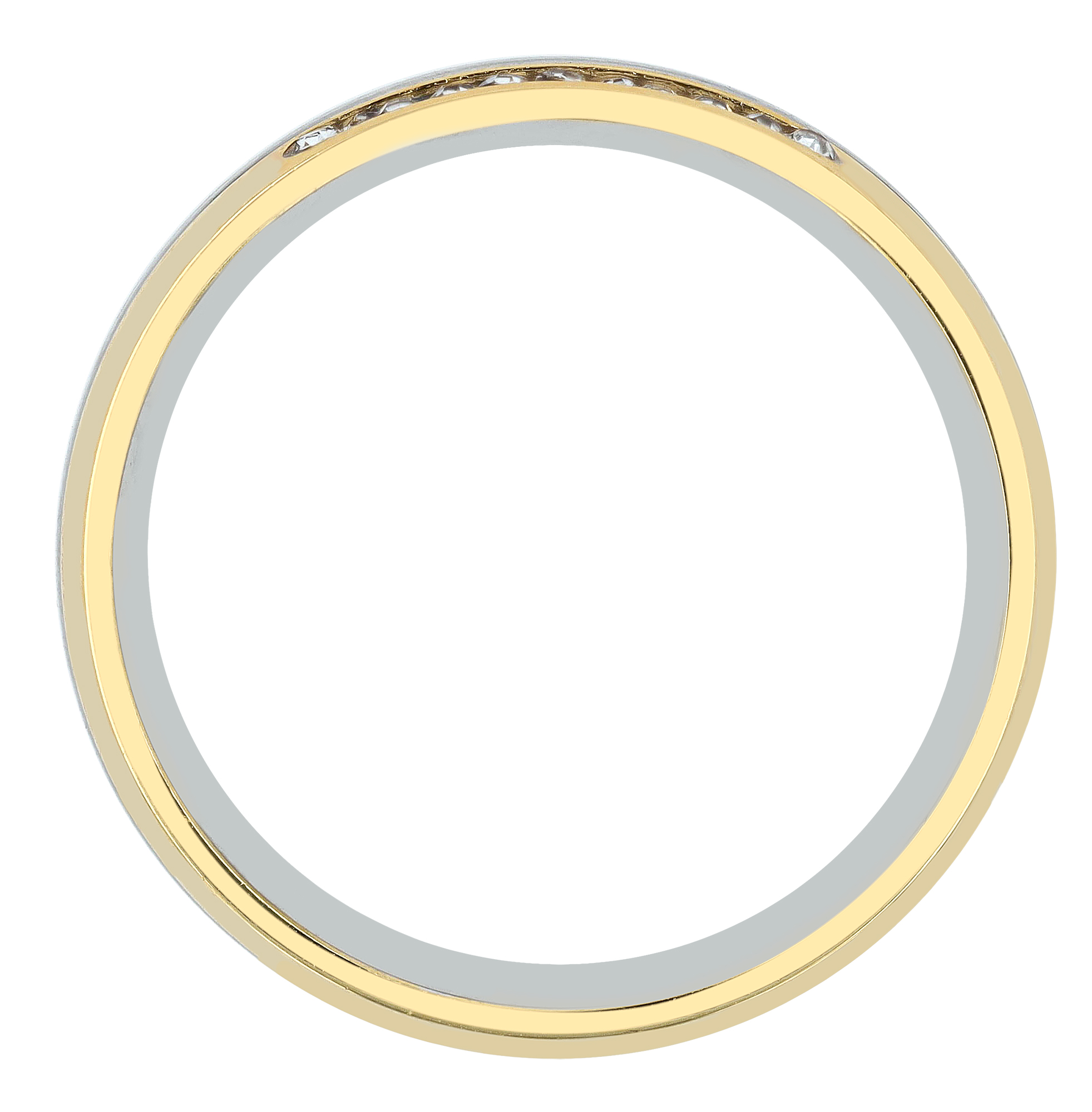 " Heart's Duo" Damen-Partnerring, Gr 60 aus Edelstahl mit Similisteinen, bicolor (silberfarben/ goldfarben)