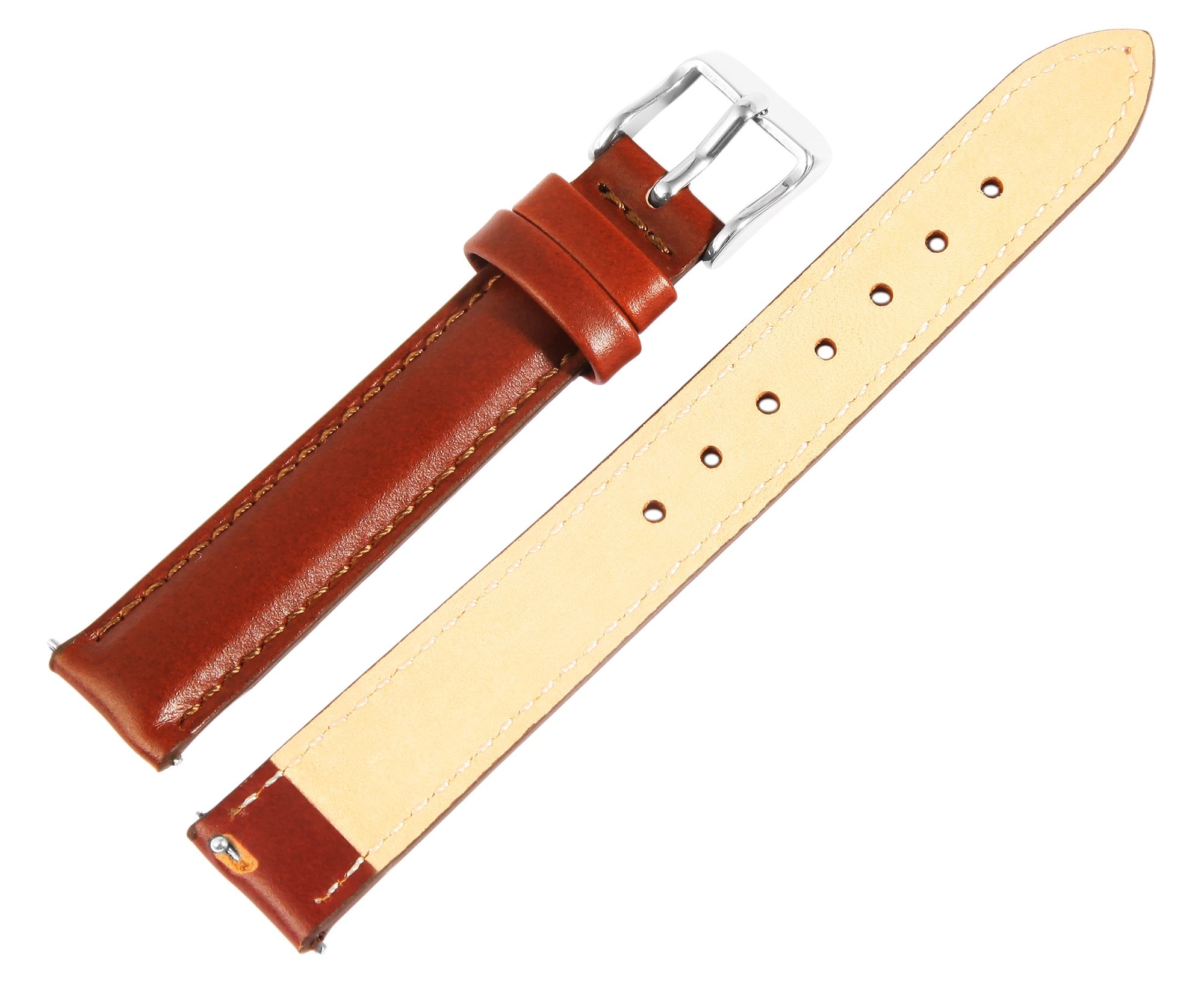 Echtleder Uhrenarmband (Quick-Release), rot-braun, 12 mm