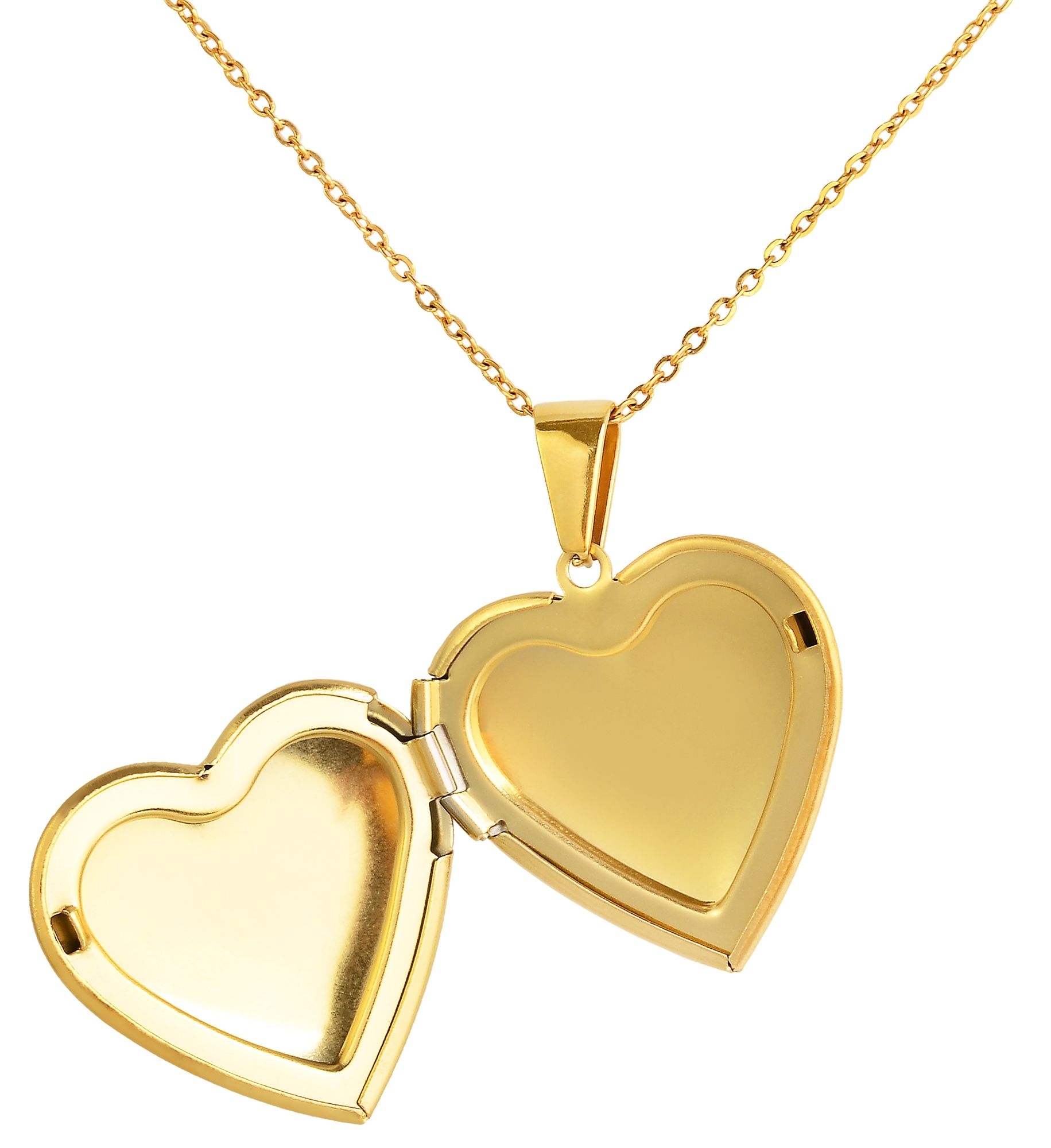 "Melli" Medaillon aus Edelstahl, Herz, goldfarben