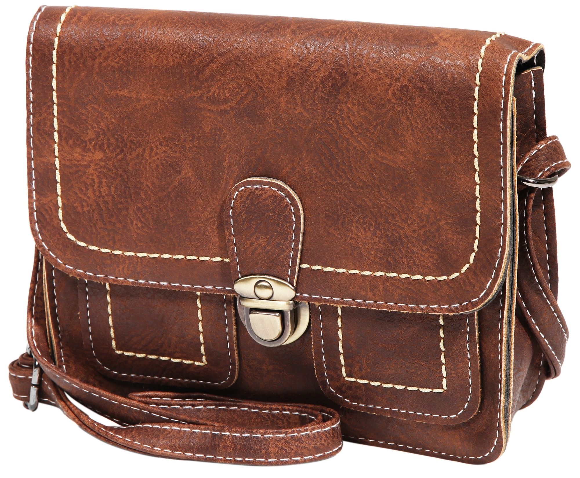 Damen Handtasche aus Lederimitation, braun