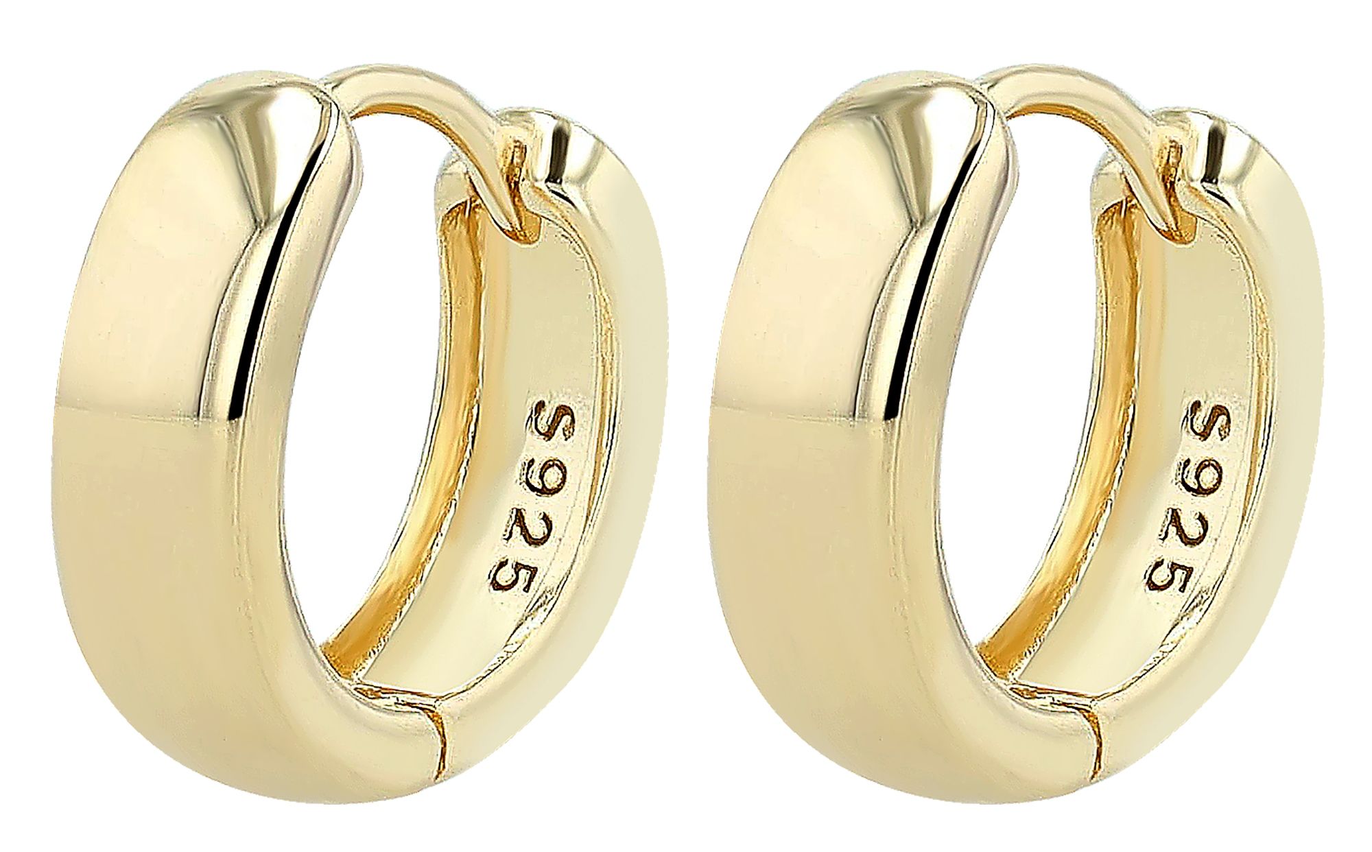 "Maithe" 925/- Echt Silber Creolen/ Huggie, Ø 9mm, vergoldet