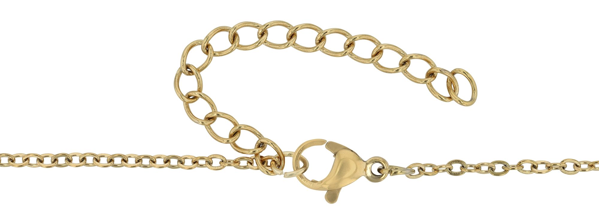 "Suki" . Infinity, Edelstahlkette (42 + 5 cm) mit Anhänger, IP Gold