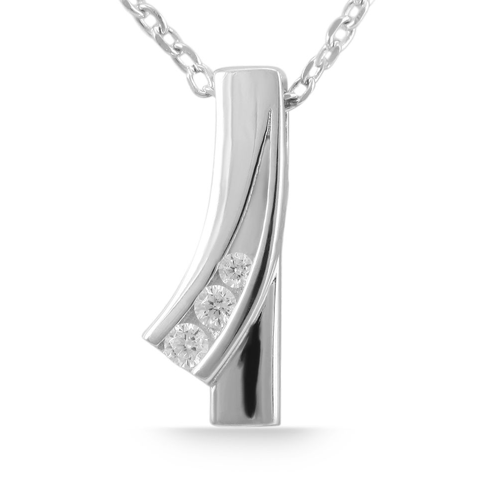 925/- Echt Silber Anhänger ohne Kette "Ronna", Zirkoniasteine in Kanalfassung, 925/rhodiniert