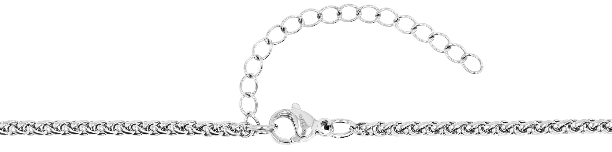 "Salvator" Edelstahl Kette + Anhänger - Kruzifix/ Kreuz, 50 cm +5cm, silberfarben
