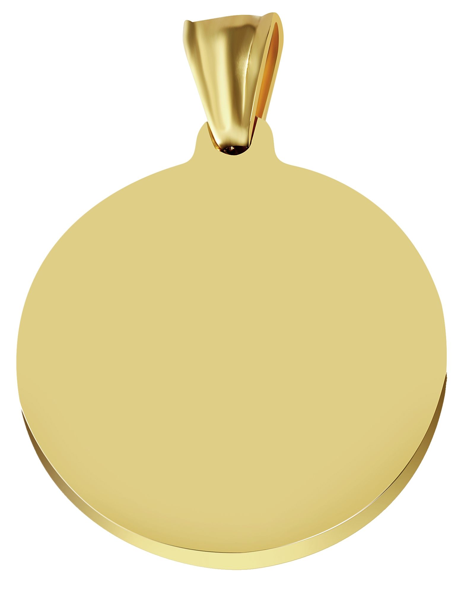 Akzent Edelstahlanhänger, rund, gravurfähig, Ionenplattiert, goldfarben