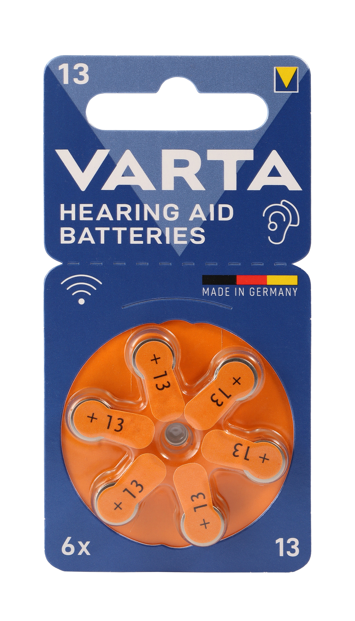 Varta Hörgeräte Batterien H13, 6 Stück im Blister