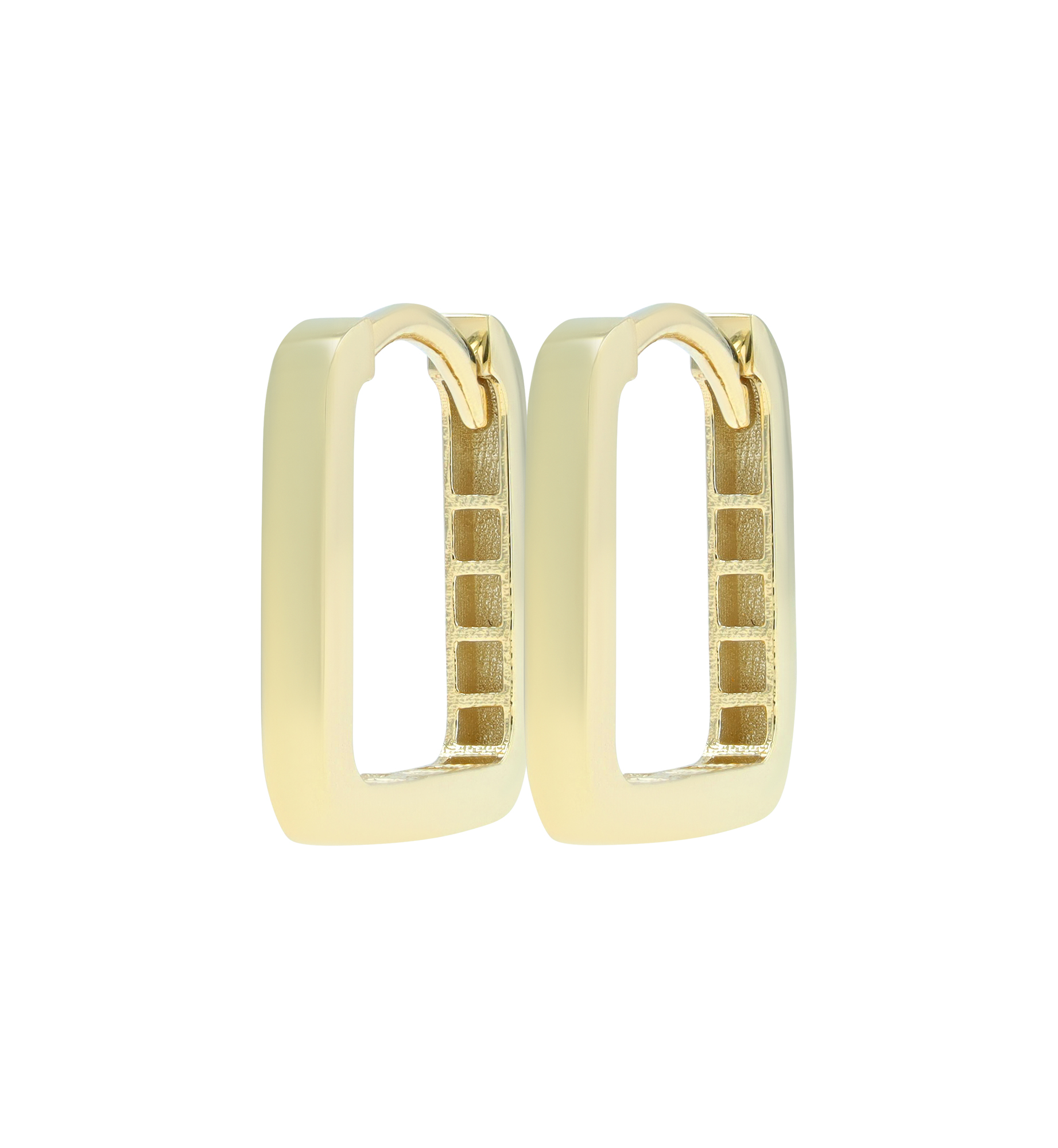 333/- Gold eckige Creolen "Ganna" 13,5 x 13 mm, 8 Karat, Gelbgold