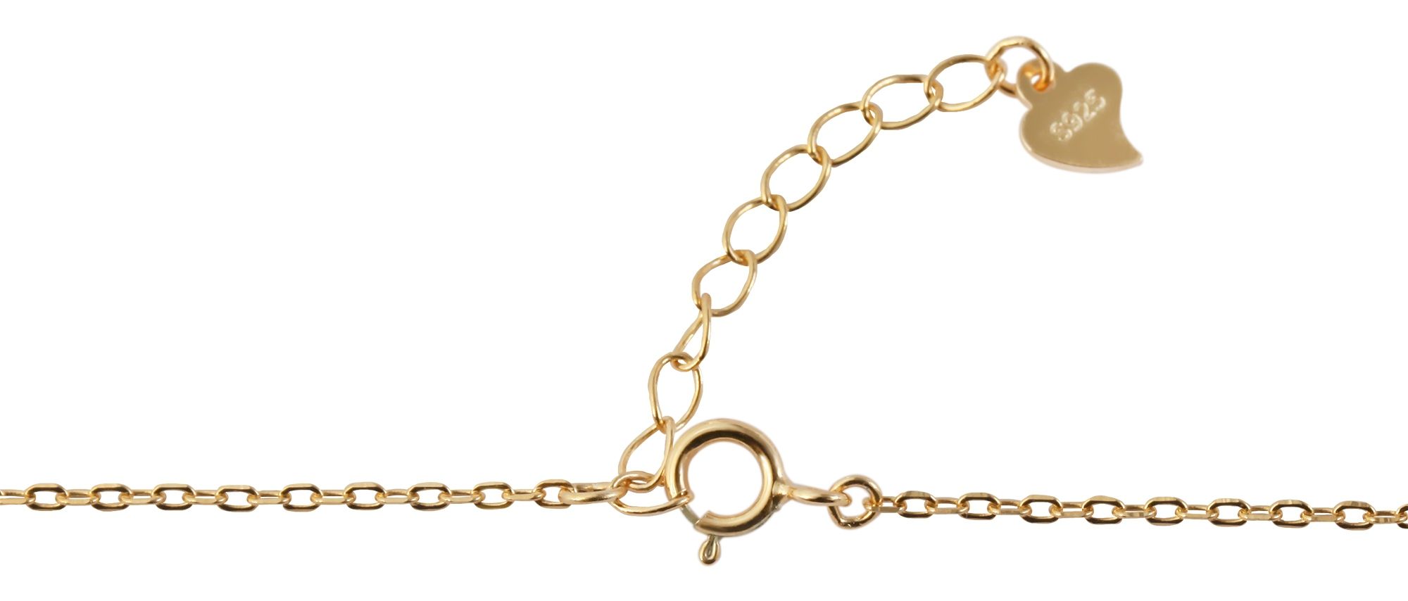 "Jihan", 925/- Echt Silber Halskette mit Anhänger Infinity mit Zirkonia, vergoldet, 42 cm