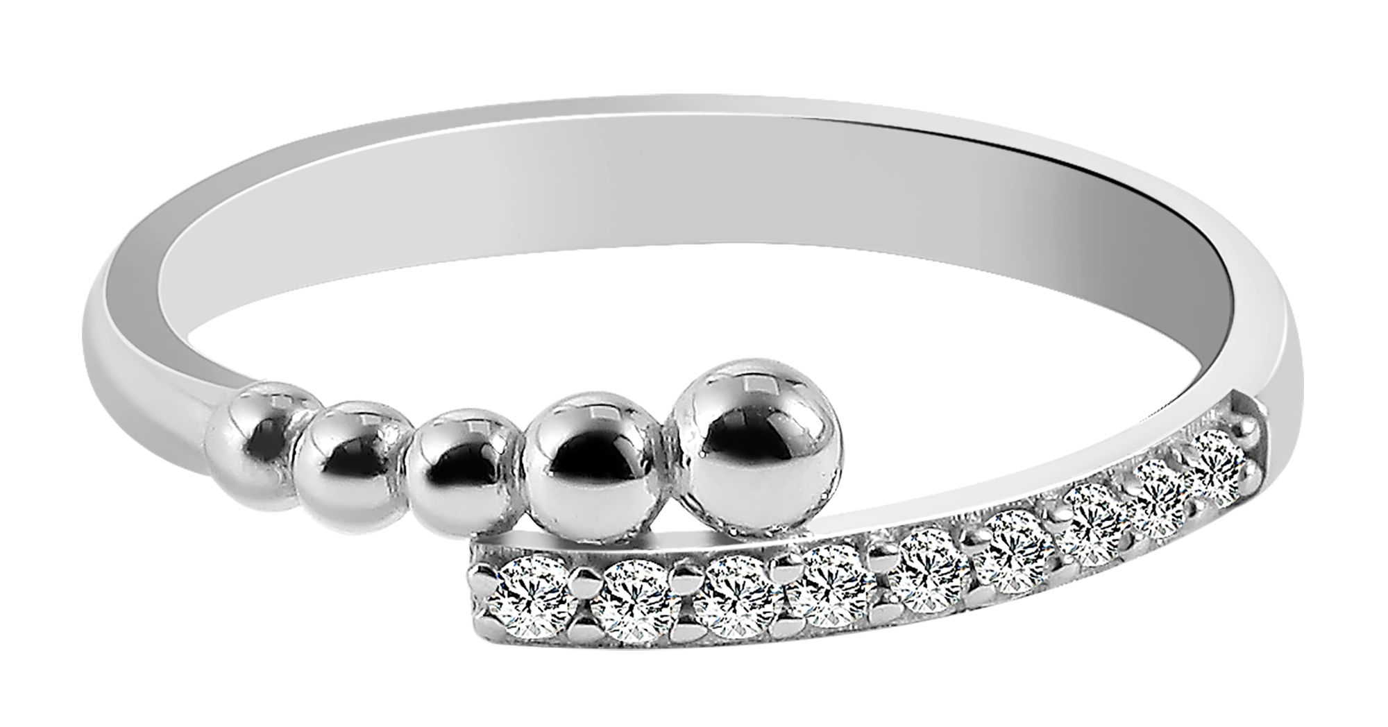 "Airin" 925/rh Echt Silber Ring "Airin" mit Zirkoniabesatz, Gr. 52