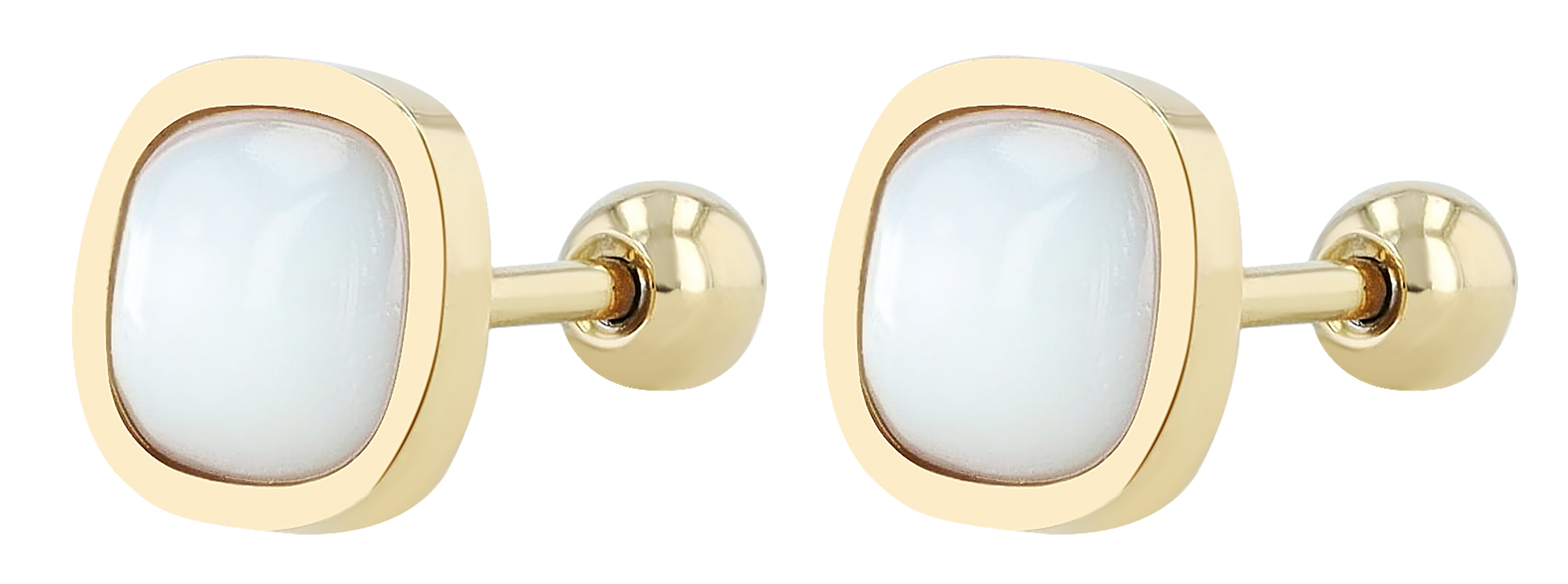 "Asta", Edelstahl Ohrstecker/-piercing, Perlmutt, goldfarben