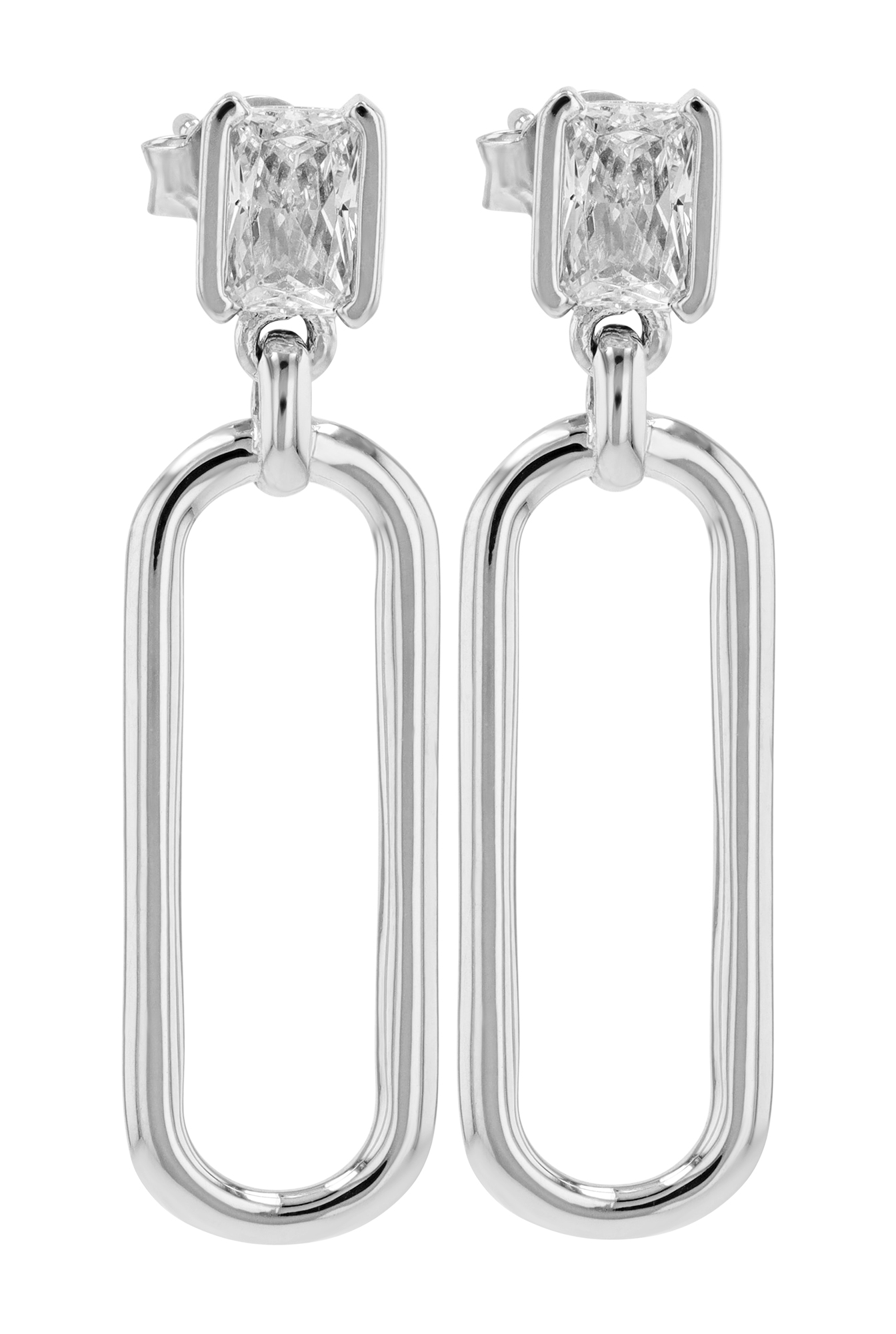 Sif Jakobs Jewellery 925/- Echt Silber Ohrstecker hängend "Roccanova Lungo", Zirkonia, rhod.