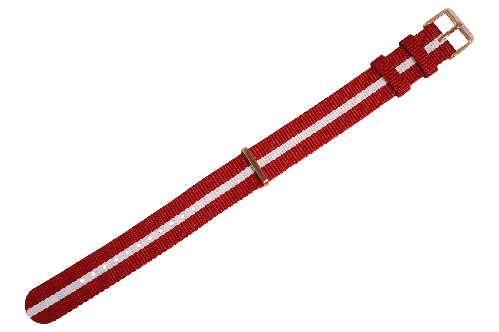 Moderno Milano - Nylon-NATO-Band, 18 mm (rot/ weiß)