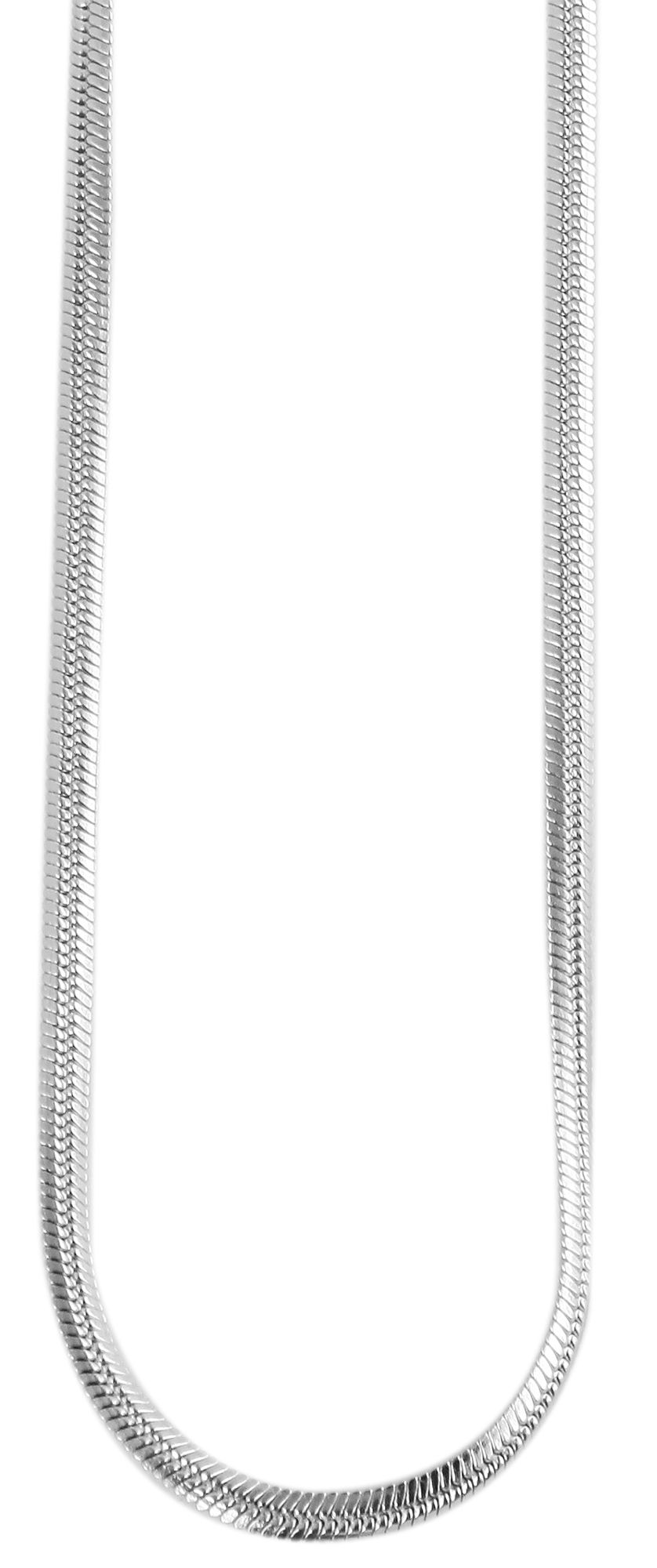 "Maries", Akzent Edelstahl Schlangenkette, flach, silberfarben, 50 cm