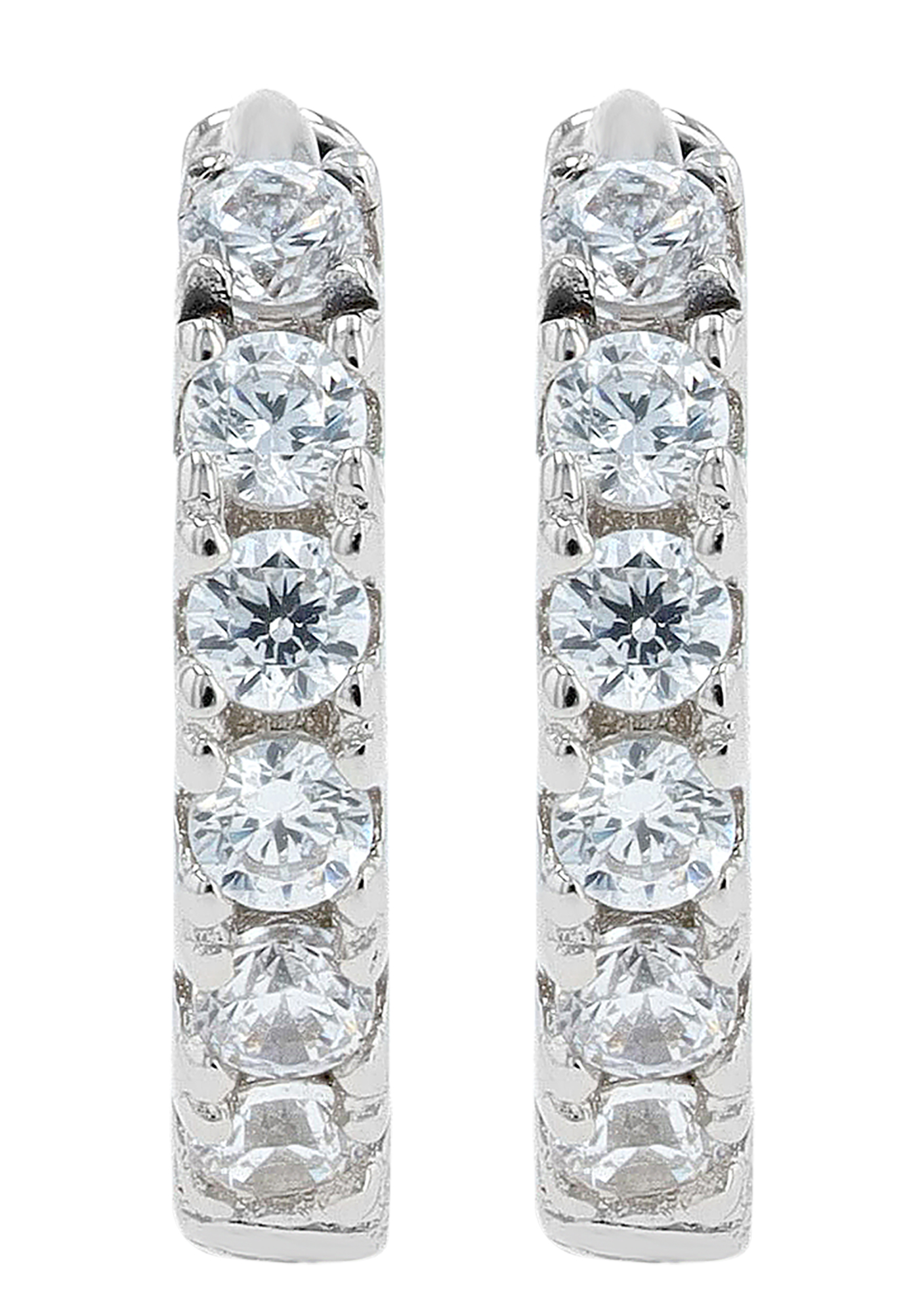 Sif Jakobs Jewellery 925/- Echt Silber Creolen "Ellera Piccolo" Ø 7 mm, Zirkonia, rhod.