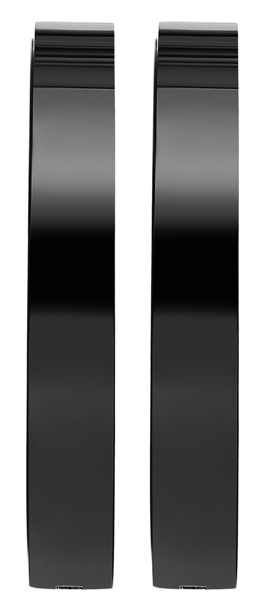 "Cordelia" Edelstahl Creolen,  Ø 16 mm, Akzent, schwarz