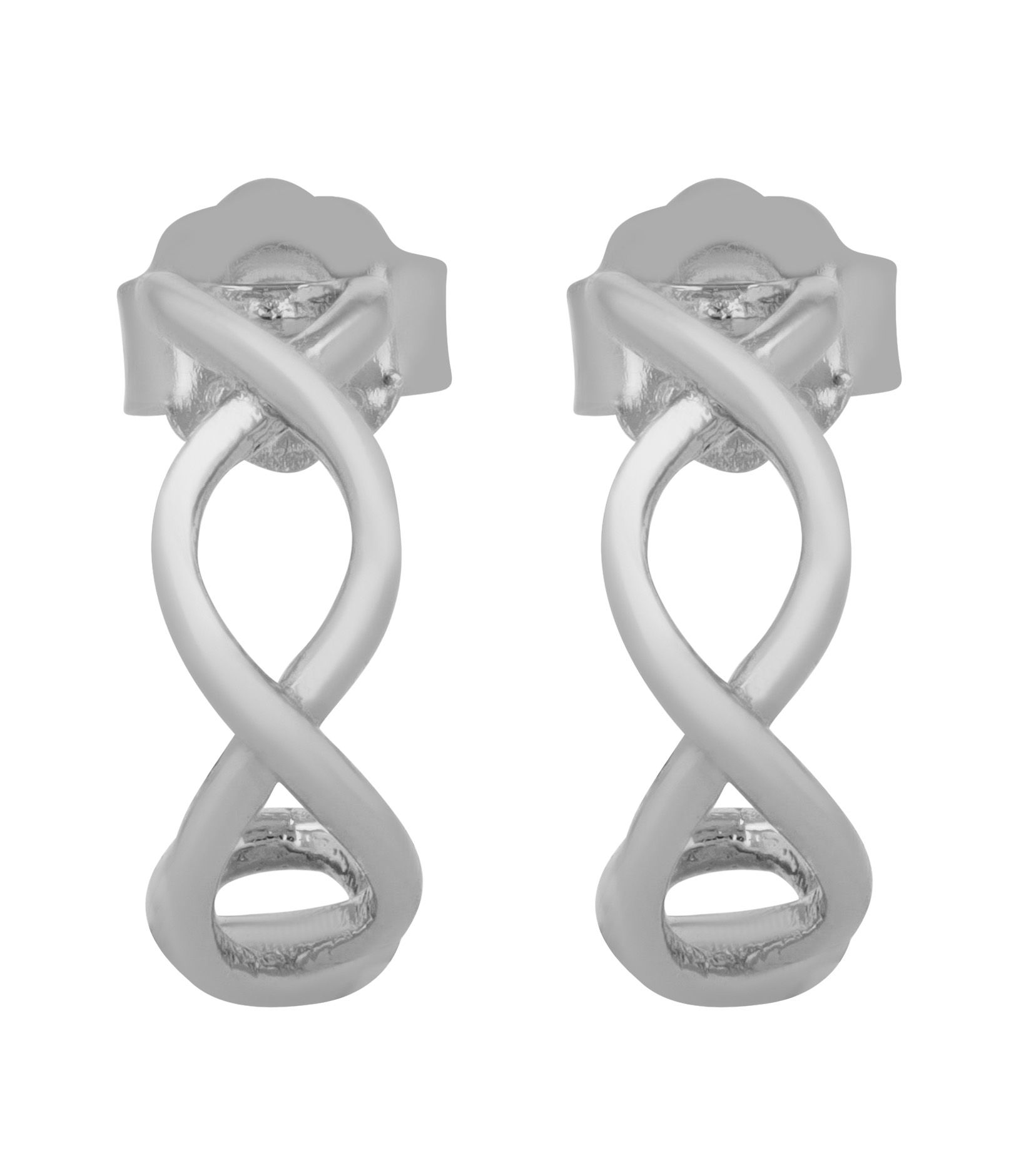 "Giselle" Ohrstecker/ Halbcreole aus 925 Echt Silber, Silber/ rhodiniert