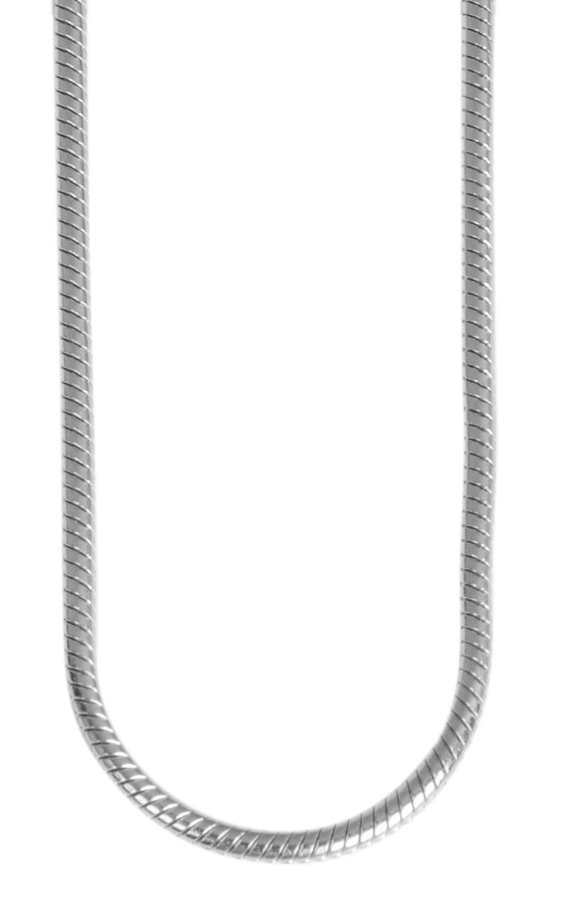 925/- Echt Silber Schlangenkette "Sajed", 42 cm / 1,5 mm, rhodiniert